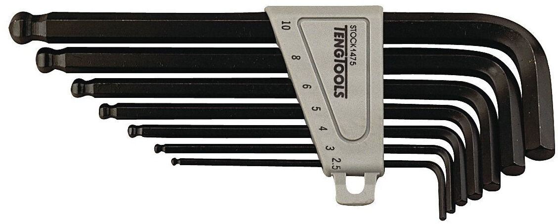 Unbrakonøglesæt med panhoved, 7 dele, 2,5-10 mm, Teng Tools