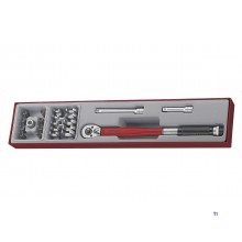 Torque wrench with accessories - right-hand action TTX4 tray 3/8" 20-110 Nm 22 pieces Teng Tools