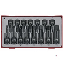 Schlagschrauber-Steckschlüsselsatz Hex TT1 Ablage 1/2" 3/8" 5- 19mm 15-teilig Teng Tools