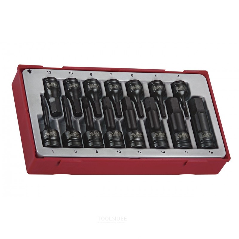 Slagtopnøglesæt Unbrako TT1 bakke 1/2" 3/8" 5-19mm 15 dele Teng Tools