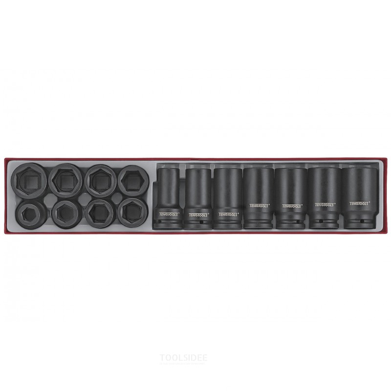 Slagdoppenset TTX4 tray 3/4" 19-36mm 15 delig Teng Tools