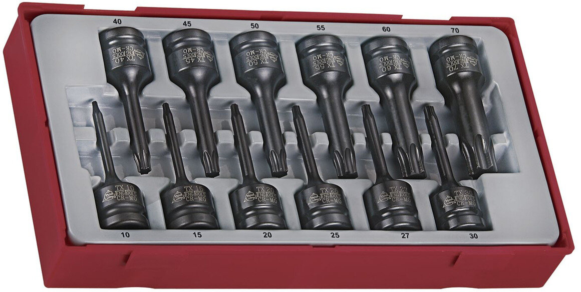 Schlagschrauber-Steckschlüsselsatz Tx TT1 Tablett 1/2" 12-teilig Teng Tools Schlagschrauber-Steckschlüsselsatz Tx TT1 Tablett 1/2" 12-teilig Teng Tools