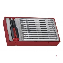 Sett lange bits + håndtak TT1 brett PZ- TX- HEX- PH 12 deler Teng Tools Sett lange bits + håndtak TT1 brett PZ- TX- HEX- PH 12 deler Teng Tools