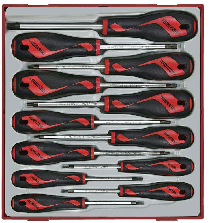 Skruetrækkersæt Tx-sæt TT2 bakke 12 dele Teng Tools Skruetrækkersæt Tx-sæt TT2 bakke 12 dele Teng Tools