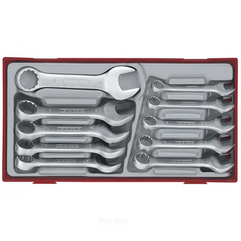 Kiintoavaimet, lyhyet TT1-lokerossa, 10–19 mm, 10 kpl Teng Tools