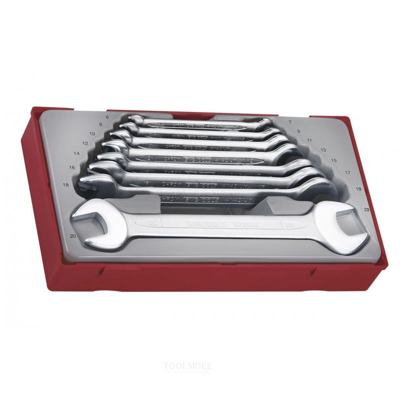 Dobbelt gaffelnøgler 6-22mm TT1 bakke 8 dele Teng Tools