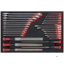 Sleutel en vijlenset Foam 4x4 tray 8- 32mm 32 delig  Teng Tools