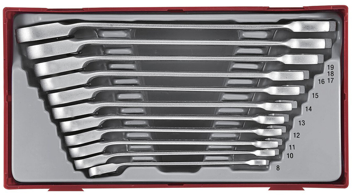 Ratschen-Ringmaulschlüsselsatz TT1 Ablage 8-19mm 11-teilig Teng Tools