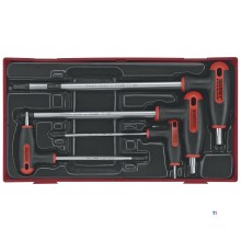 Hex key set with T-handle TT1 tray from 3/32" to 5/16" 7 pieces Teng Tools