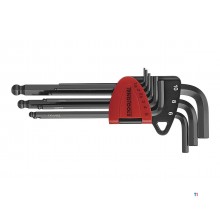 Allen key set with pan head 9 pieces 1.5 to 10 mm Teng Tools
