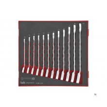 Ratel-steekringsleutelset Foam2 tray 8- 19mm 12 delig Teng Tools