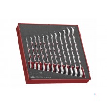 Ratel-steekringsleutelset Foam2 tray 8- 19mm 12 delig Teng Tools