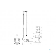 Hydropneumatisk garagedonkraft med en kapacitet på 50 tons, 2-trins MW Tools