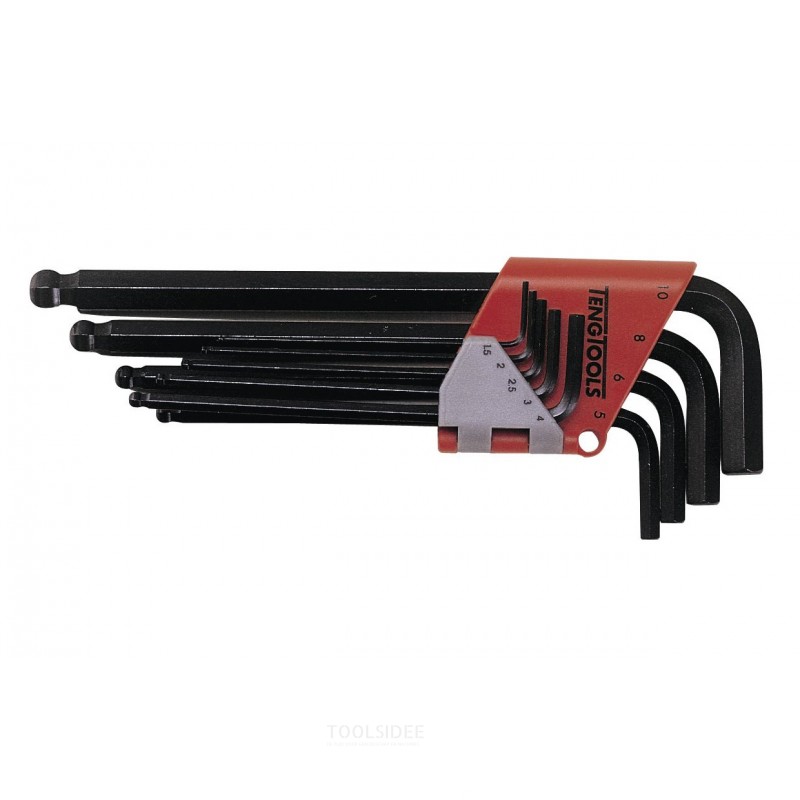 Kuusiokoloavainsarja, kupukanta, 9 osaa, 5/64" - 3/8" Teng Tools