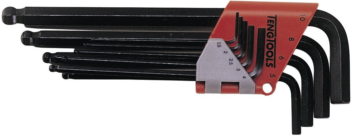 Unbrakonøkkelsett med flathode, 9 deler, 5/64" til 3/8" Teng Tools Unbrakonøkkelsett med flathode, 9 deler, 5/64" til 3/8" Teng Tools