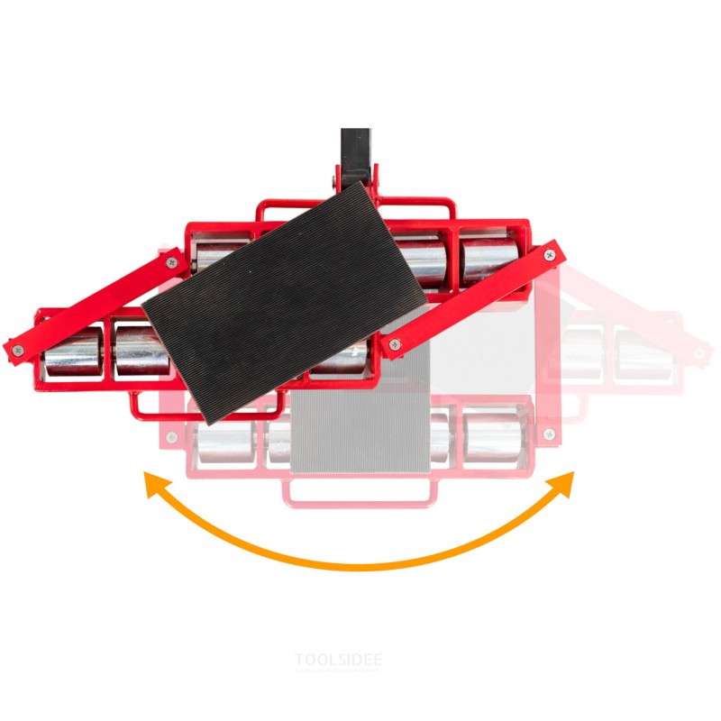 Transportruller 12 t 8 stålruller med håndtag og roterende platform MW Tools Transportruller 12 t 8 stålruller med håndtag og roterende platform MW Tools