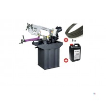 Metallbåndsag 0–60° skjærekapasitet ca. 225 mm 1,5 kW 230 V sagbladhøyde 27 mm inkl. 5 båndsager 1 boks med kjølemelk Optisaw