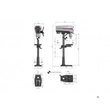 Moderne Säulenbohrmaschine zum Bohren bis ø 25 mm, MK3-Aufnahme, 0,75 kW, 400V, digitale Drehzahlanzeige, Optidrill