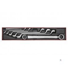 Dobbelt ringnøglesæt AF TTX4 bakke 1/4"- 1-1/4" 7 dele Teng Tools