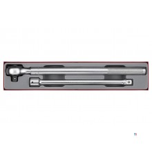 Sæt med forlængelig skralde 3/4" 72 tænder og 16" forlænger Teng Tools