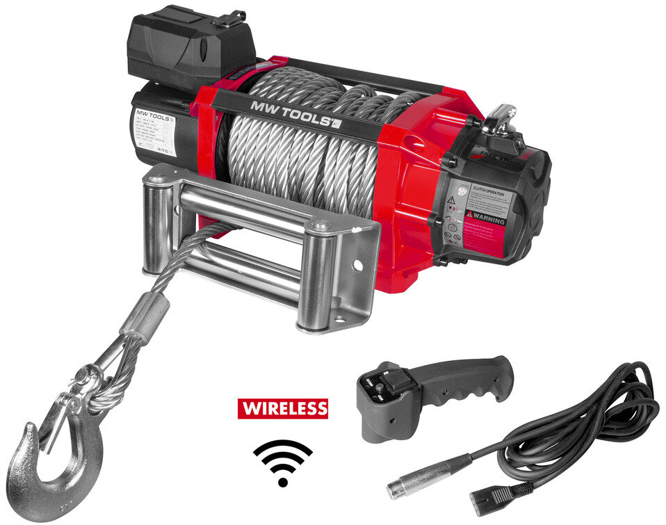 24V 8164kg 22m Stahlseilwinde mit Funkfernbedienung MW Tools 24V 8164kg 22m Stahlseilwinde mit Funkfernbedienung MW Tools