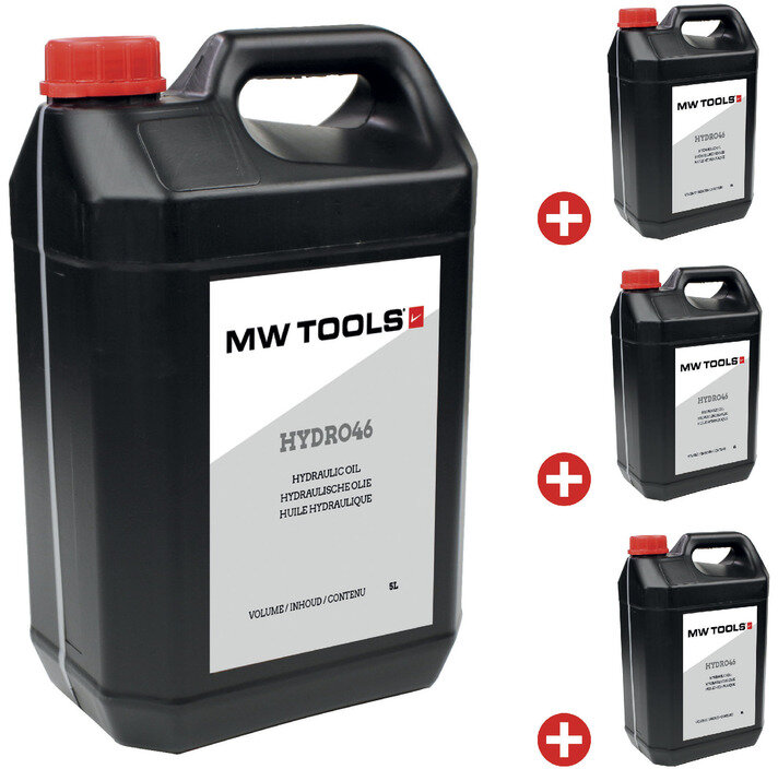 Pakke med 4 x 5L Hydro 46 hydraulikkolje. MW Tools Pakke med 4 x 5L Hydro 46 hydraulikkolje. MW Tools
