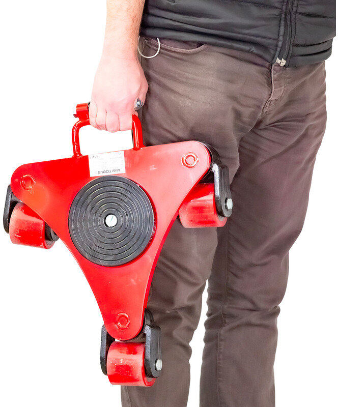 Transportruller 2 til 3 ruller PU 360° manøvredygtig med håndtag MW Tools