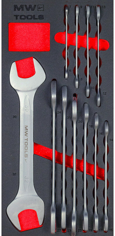 Maulschlüsselsatz Schaumstoffeinlage 6x7mm bis 30x32mm 11-teilig MW Tools