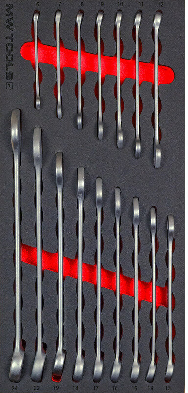 Kombinationsnøglesæt skumbakke 6-24mm 16 dele MW Tools