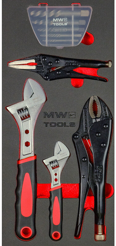 Schraubendreher-, Gripzangen- und Ausdreher-Set Schaumstoffeinlage 10-teilig MW Tools