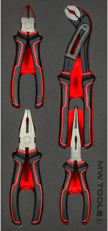 Tængersæt skumbakke 4 dele MW Tools