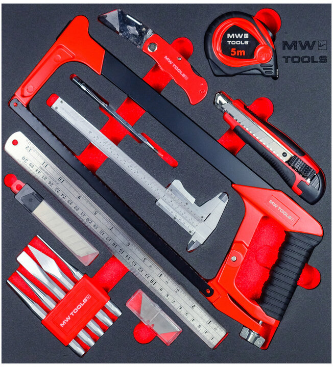 Schneid- und Messwerkzeug-Set Schaumstoffeinlage 32-teilig MW Tools Schneid- und Messwerkzeug-Set Schaumstoffeinlage 32-teilig MW Tools