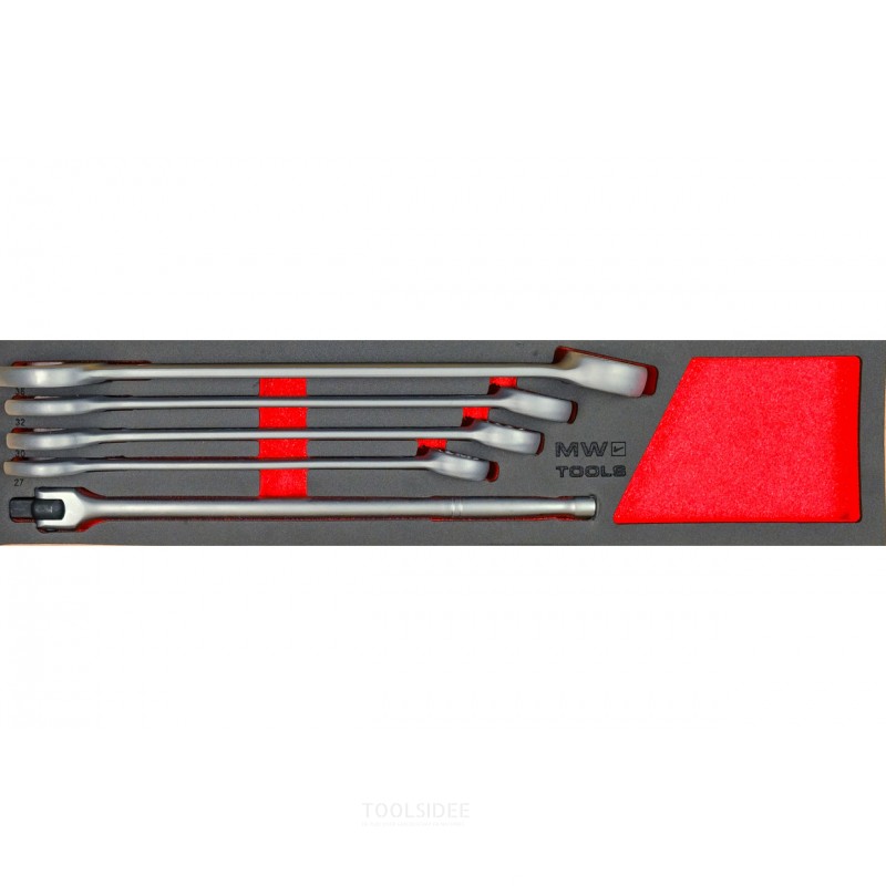 Ringgaffelnøglesæt Jumbo skumbakke 20-36 mm 5-delt MW Tools