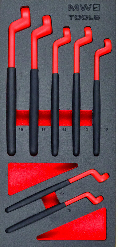 Ringnøglesæt skumbakke 8-19mm EV 7-delt MW Tools