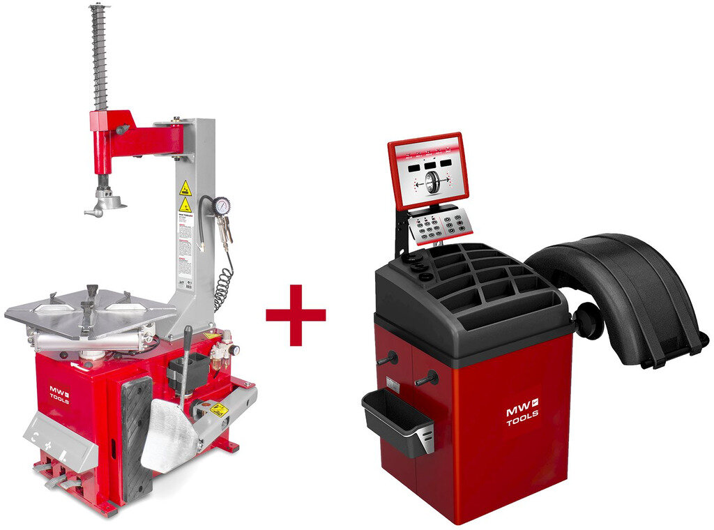Set Reifenmontiergerät BT100M 230V+ Auswuchtmaschine BB350 230V MW Tools
