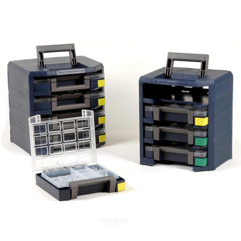 Raaco-lajitelmalaatikko HandyBoxxser, jossa 4 Boxxseria