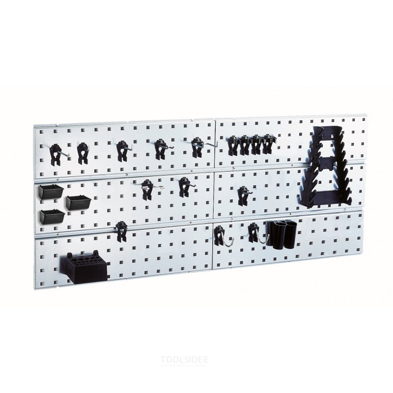 Raaco Super Clip -aloituspakkaus, 2 paneelia + 22 koukkua