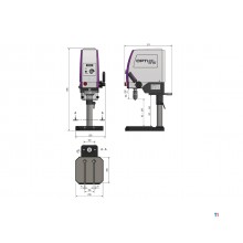 Perceuse d'établi de précision, perçage jusqu'à ø 13 mm, montage B16, 850 W, 230 V, vitesses variables, tête de perçage 