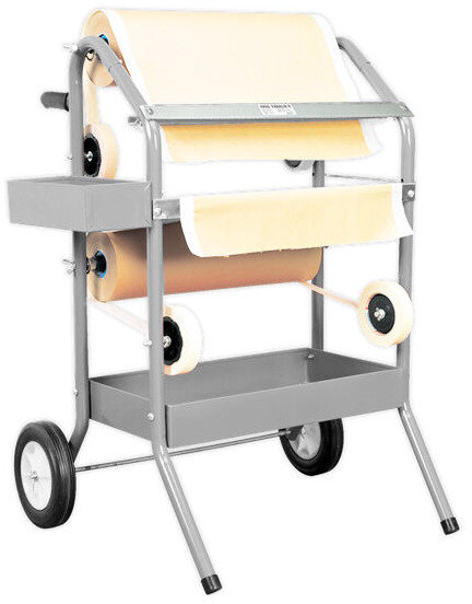 Maskeerpapier trolley voor 2 rollen MW Tools