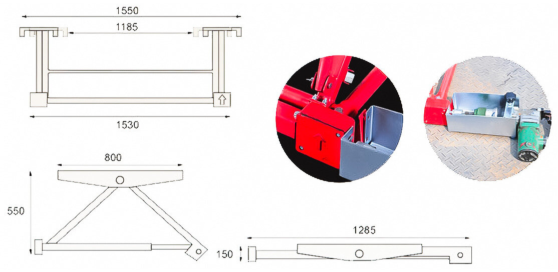 Mobil mekanisk bilheis 1,5T 550mm MW Tools