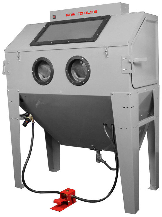 PACK blästerskåp 420 L med 25 kg glaspärlor och 25 kg brun korund MW Tools