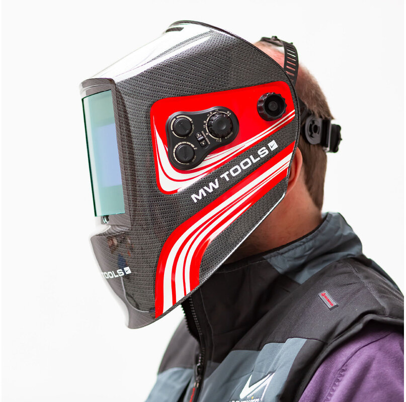 Automatisk professionel svejsehjelm - Stort visningsvindue 100 x 67 mm MW Tools