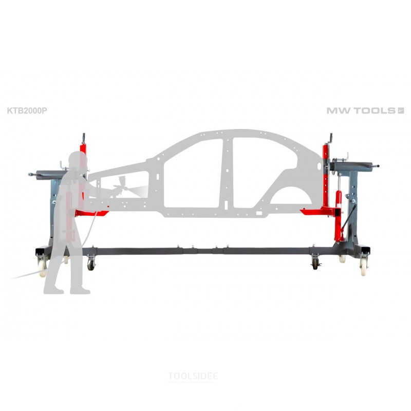 Vipbar brokonstruktion 360° 2 t mobile hjul 200 mm MW Tools