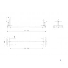 Kantelbrug carrosserie 360° 2 t mobiel wielen 200 mm MW Tools