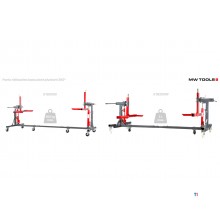 Kantelbrug carrosserie 360° 2 t mobiel wielen 200 mm MW Tools
