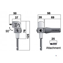 MW Tools rettvinklet bitholder
