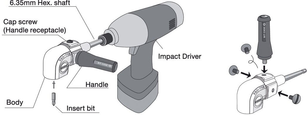 MW Tools rettvinklet bitholder