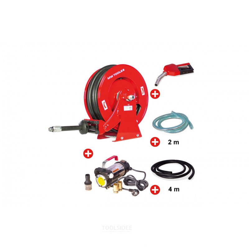 Dieselkela 15 m Ø 3/4 20 bar Jauhemaalattua terästä pumppusarjalla 230 V MW Tools