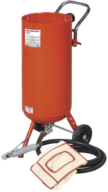 Mobiler Strahlkessel + Sodastrahl-Kit + 2 Beutel SO25-Strahlmittel MW Tools Mobiler Strahlkessel + Sodastrahl-Kit + 2 Beutel SO25-Strahlmittel MW Tools