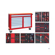 Fyldt værktøjsvogn med skab STARTER 212-delt MW Tools Fyldt værktøjsvogn med skab STARTER 212-delt MW Tools